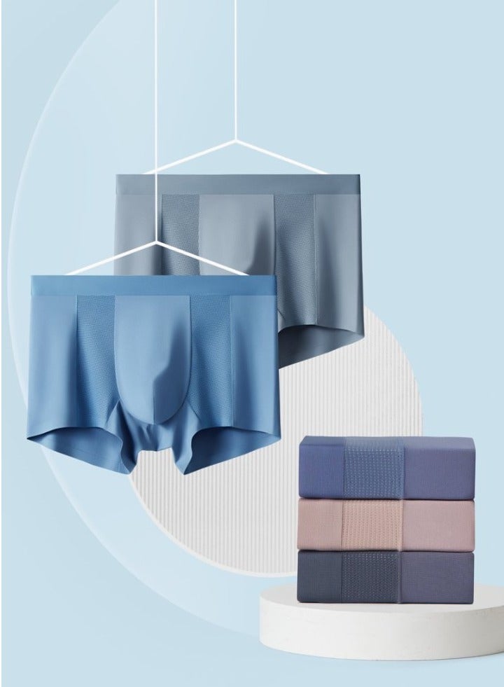 WEIJIANGJUN Men's Flat Corner Underwear - Mid Waist 5 Set, Modal Fabric, Comfortable with Elasticity, Cool and Breathable Style  - Image 2