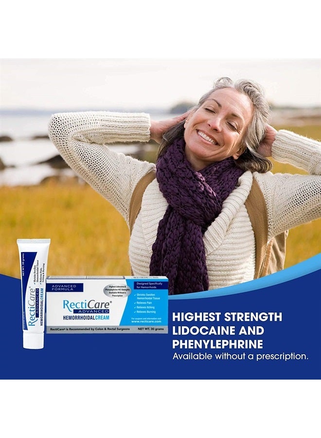 RectiCare Advanced Hemorrhoidal Cream: Advanced Treatment to Shrink & Soothe Hemorrhoids - Itch, Pain, Burn Relief - 30g Hemorrhoidal Cream with Lidocaine - Image 4
