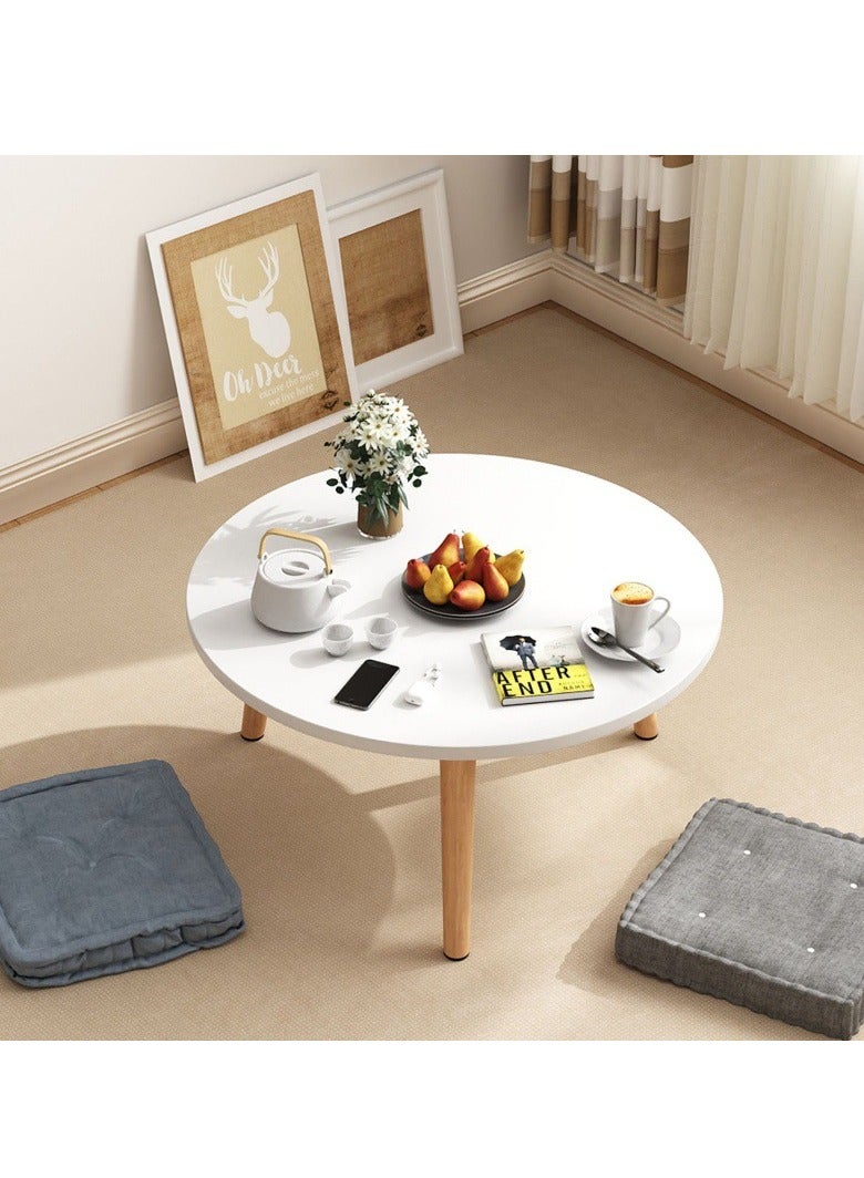 Gasara Modern Round Coffee Table with Marble Pattern - 60cm*40cm - Image 5