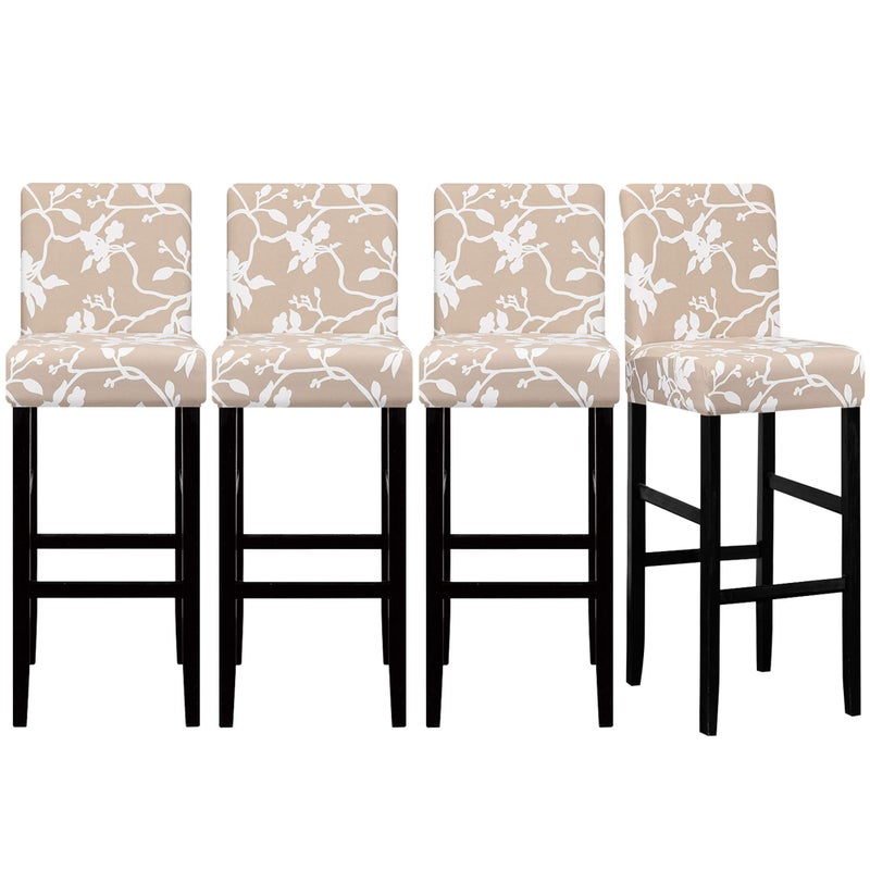 Jacquard Bar Chair Stool Cover4PCS Stretch Chair Slipcover Pattern for Short Swivel Dining Chair Counter Height Side Chairs Bar Stool Covers with Backs Barstool Covers Slipcovers Pub Chair Slipcover