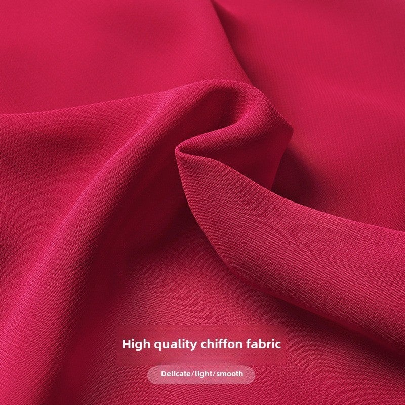 Adult Dance Gauze Skirt Practice Clothes Adult Women's Mid-Length Teacher Skirt Half-Length Yoga Skirt Lace-Up Dance Skirt(Wine Red) - Image 5