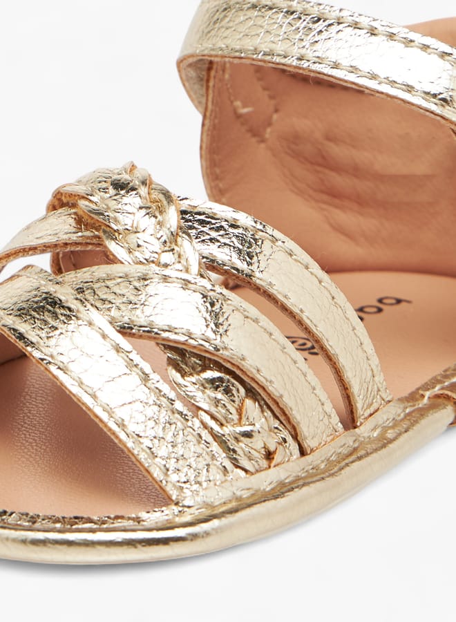 Barefeet Girls Textured Sandals with Hook and Loop Closure  - Image 4