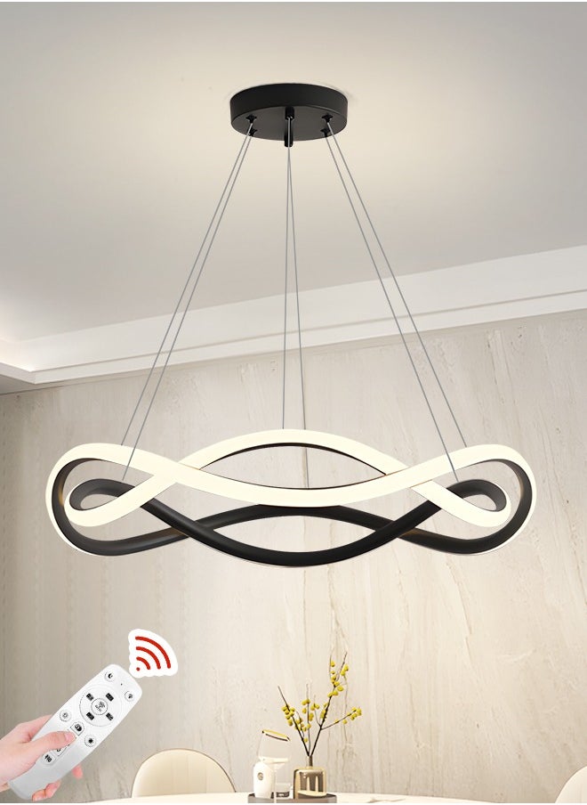 YATAI LIGHTING Modern LED Chandelier for Living Room,67W Remote Control Rings Adjustable Height and Colors Dimming Black Contemporary LED Ceiling Hanging Chandelier for Restaurant  - Image 1