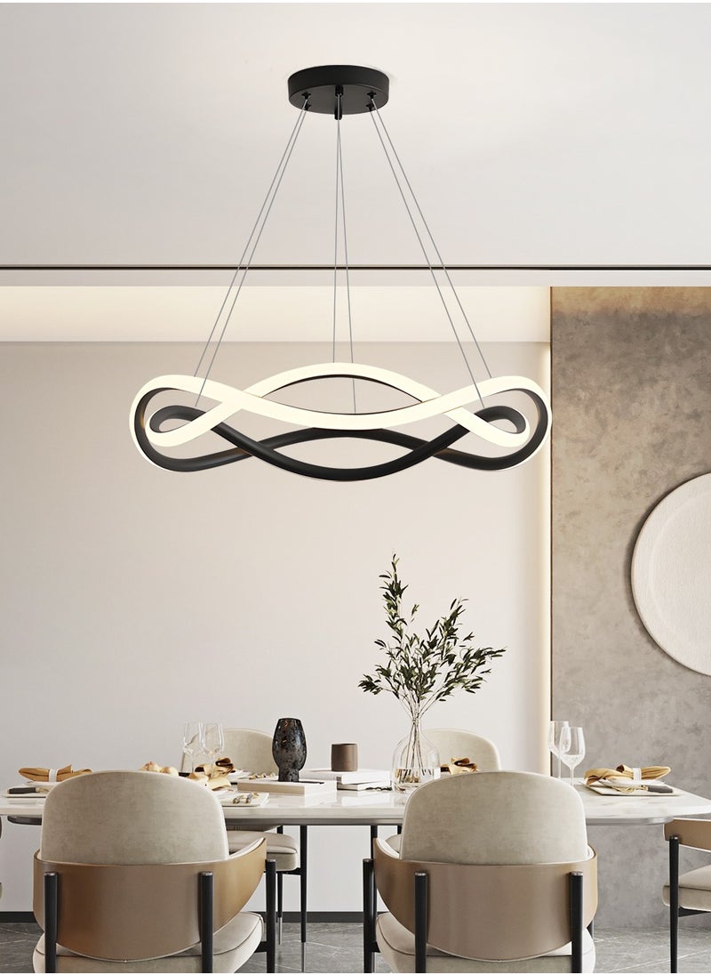 YATAI LIGHTING Modern LED Chandelier for Living Room,67W Remote Control Rings Adjustable Height and Colors Dimming Black Contemporary LED Ceiling Hanging Chandelier for Restaurant  - Image 5