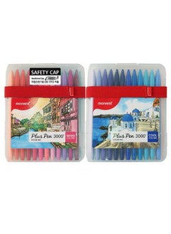Monami Plus Pen 3000 Felt Tip Pens, Fine Point (0.4Mm), Coloring/Drawing/Journaling, Assorted Colors, 48-Pack  - Image 1