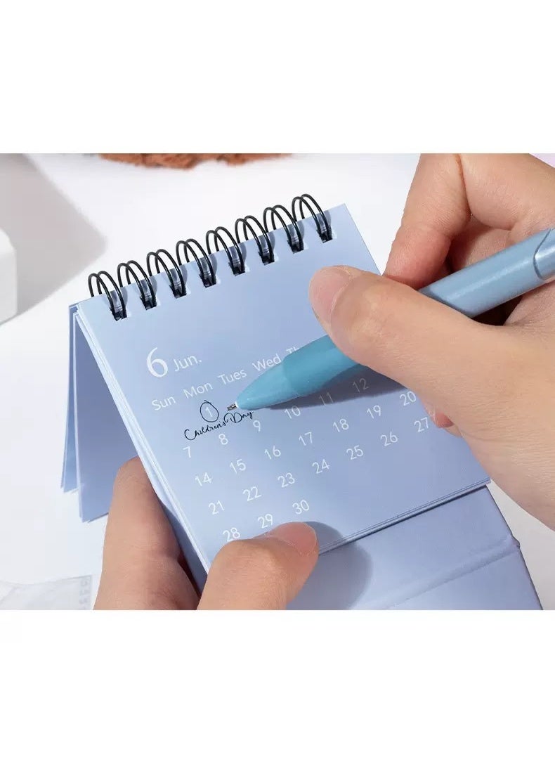 2026.01–2027.06 Desk Calendar Set – 2pcs Mini Green & Blue Calendars for Daily Use - Image 2