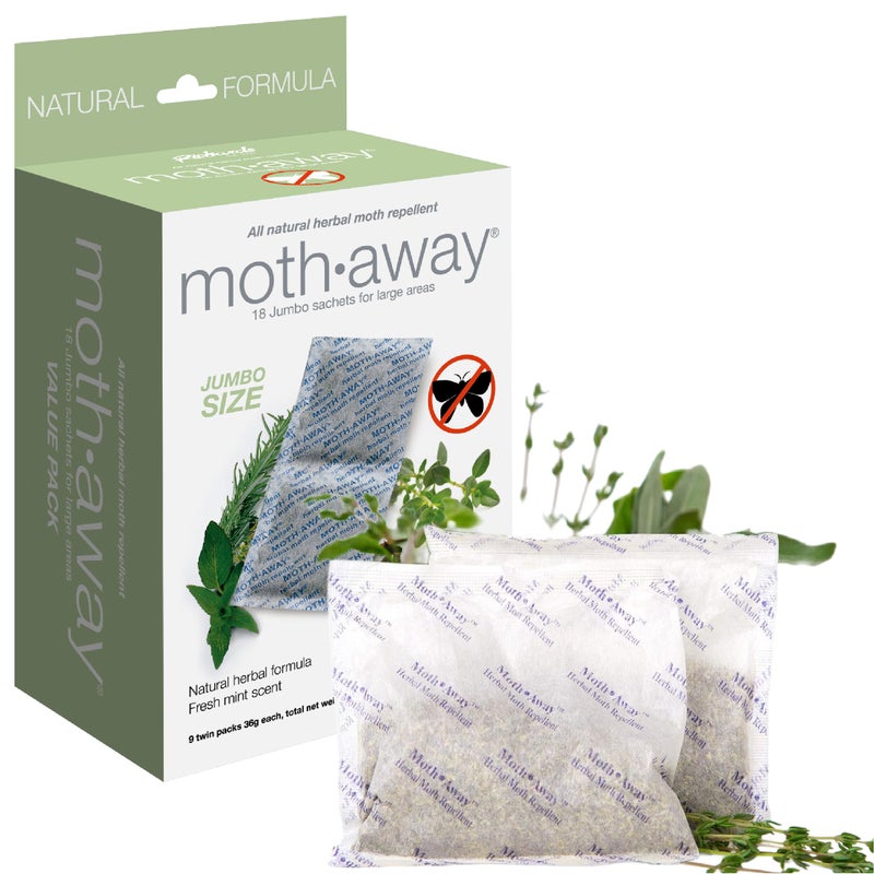 RICHARDS Richards Homewares Moth Away Herbal Non Toxic Natural Repellent 18Jumbo Sachets 