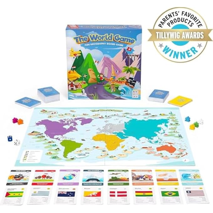 The World Game Fun Geography Board Game  Educational Game for Kids  Adults  Cool Learning Gift Idea for Teenage Boys  Girls 25 players - Image 3