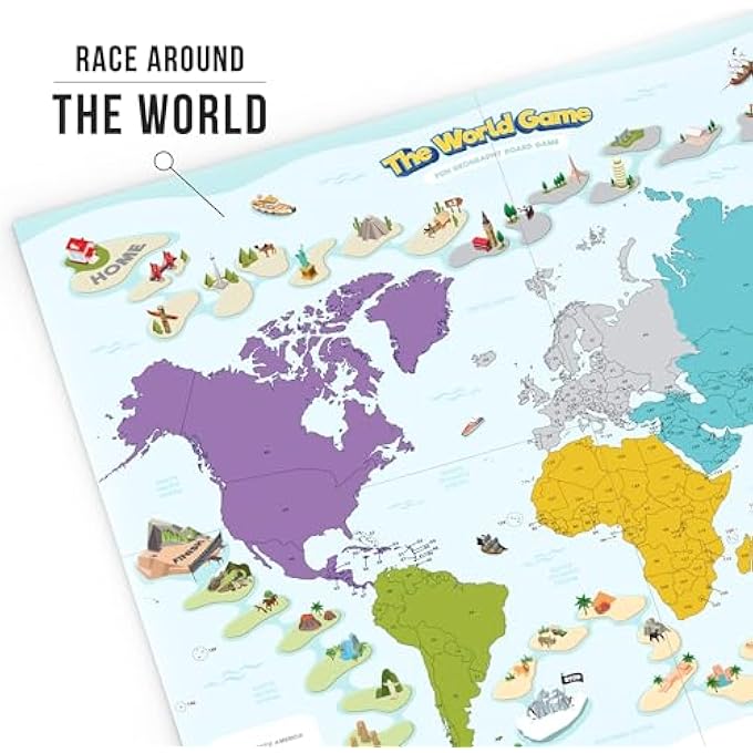 The World Game Fun Geography Board Game  Educational Game for Kids  Adults  Cool Learning Gift Idea for Teenage Boys  Girls 25 players - Image 5