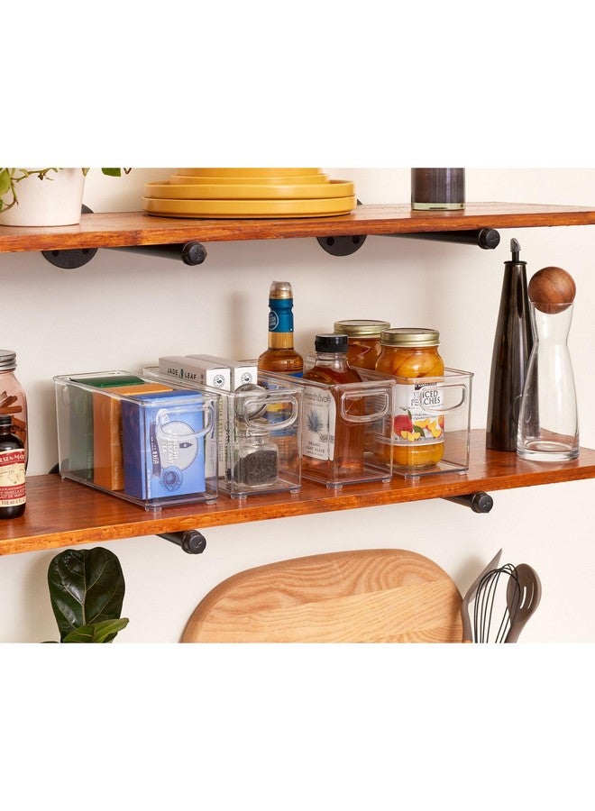 InterDesign iDesign 4-Piece Recycled Plastic Small Stackable Kitchen Organizer Bin with Integrated Handles for Kitchen, Fridge, Freezer, Pantry & Cabinet Organization, The Linus Collection - 10" x 4" x 5", Clear - Image 3