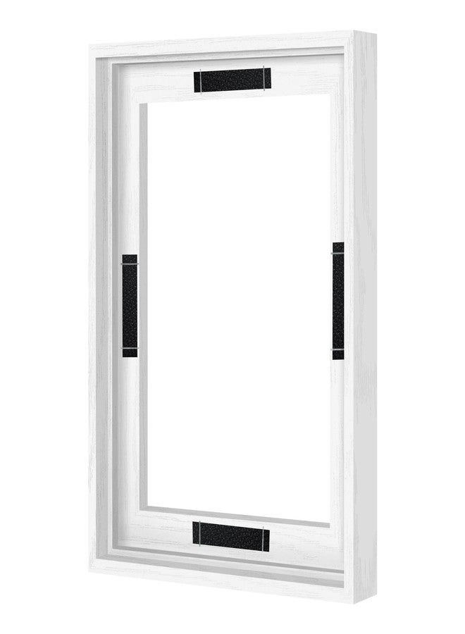 Abtgt 8x10 Canvas Floating Frame with 0.9" Deep, White Floater Frame for Canvas Paintings with Adhesive, Vertical or Horizontal Wall Art frame for Prints Oil Painting Diamond Decor, 1 Pack. - Image 1