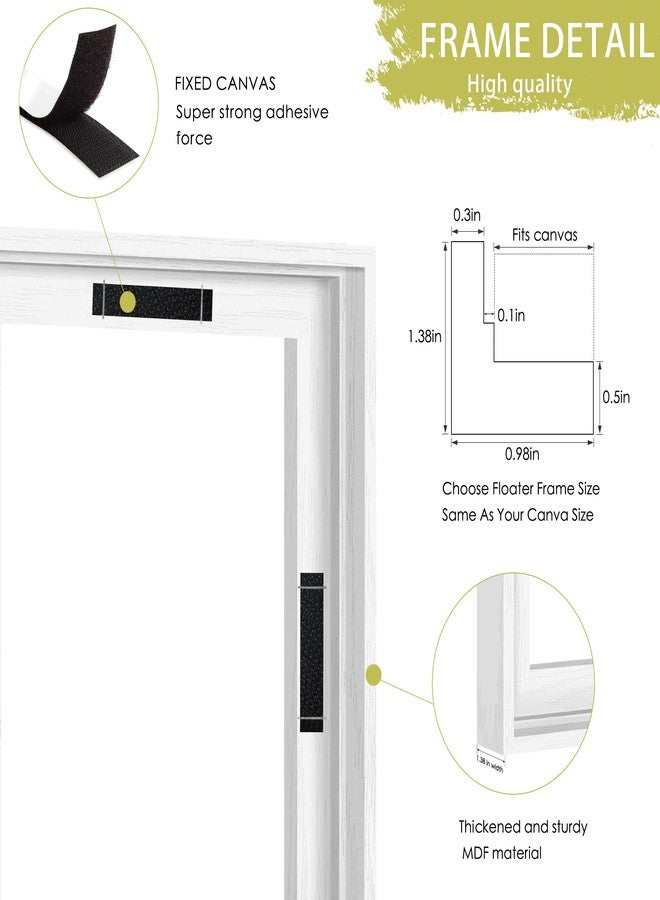 Abtgt 8x10 Canvas Floating Frame with 0.9" Deep, White Floater Frame for Canvas Paintings with Adhesive, Vertical or Horizontal Wall Art frame for Prints Oil Painting Diamond Decor, 1 Pack. - Image 4