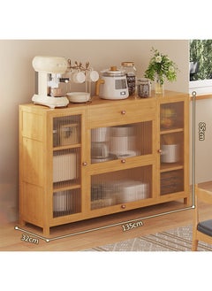 keke Modern Wooden Storage Kitchen Cabinet with Shelves for Living Room & Kitchen  - Image 2