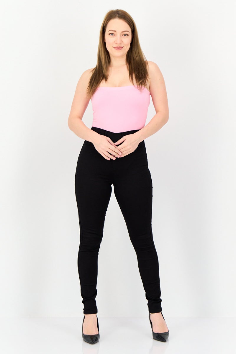 ONLY Women Skinny Fit Solid Stretchable Chino Pants, Black - Image 4