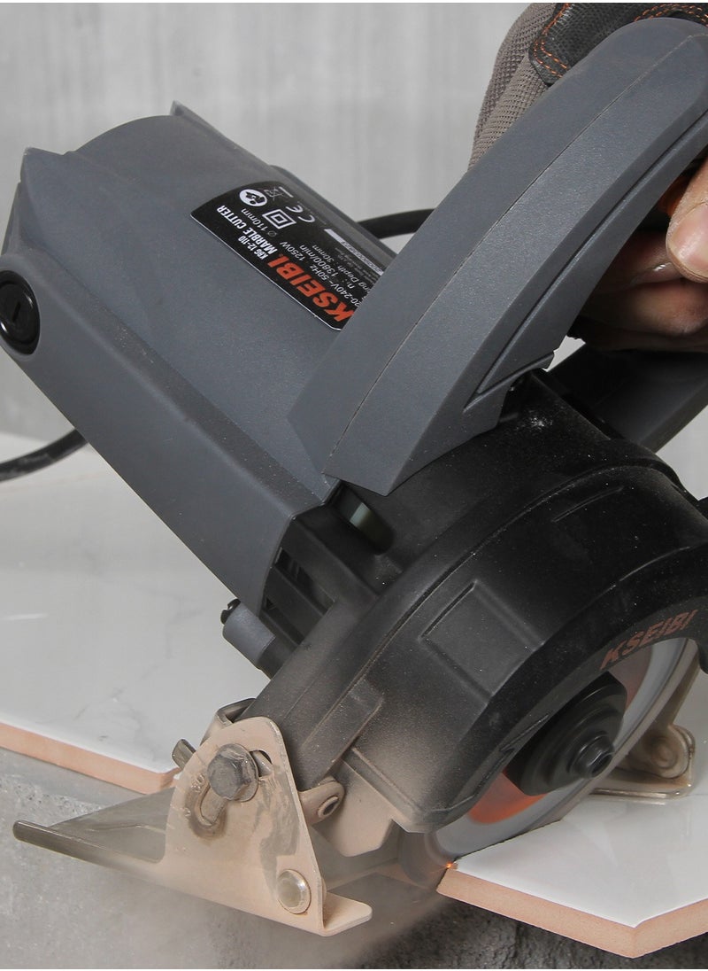 KSEIBI - Marble Cutter, 1250W Motor Circular Saw Cutter with 13800 Rpm, Wrench (2x) and Carbon Brush, Electric Concrete Saw for Cutting Marble, Stone and Brick, Professional Tile Cutting Machine. - Image 1