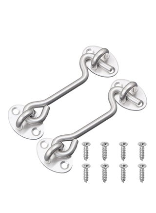 Hook Eye Latch Door Lockm, 2 Pcs 3 Inch Silver Hooks Stainless Steel Heavy Duty Gate Latch with Mounting Screws, Upgrade Heavy Stainless Steel Gate Latch, for Cabinet Closet Door - pzsku/ZC03B4BE5AE321A5E7D18Z/45/_/1722183493/094b27cb-abd7-4a28-aaf4-ea254eab3bfe