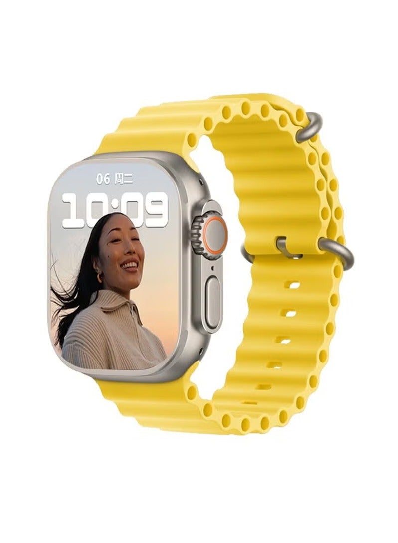 T900 Smart Watch, 1.99" Fast Charging Intelligent Bluetooth Call Smart Watch, Ai Voice Control Smart Health Monitor Watch, Elegant And Durable Outdoors Sport Wrist Watch For Men And Women, (Yellow)