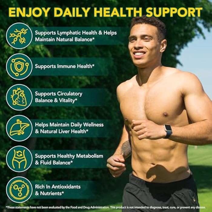 OMZOK Lymphatic Drainage Supplements, Lymphatic Drainage Capsules Supplement - Wellness Complex Formula 21 in 1 - Aescia, Turmeric, Bromelain, Echinacea & More - Lymph System Support Capsule Easy Store - Image 3