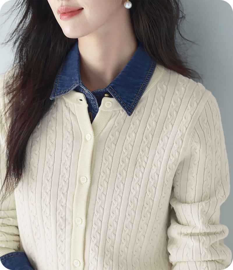 NIDMIDO Denim Fake Collar Detachable Dickey Collar Half Shirts Blouse False Collar Top for Women Girls Medium - Image 2