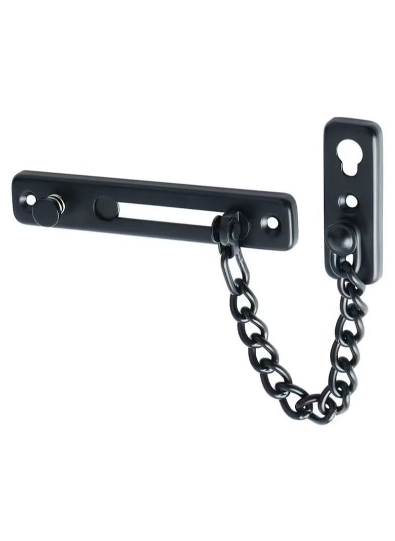 Generic Stainless Steel Chain Door Guard with Spring Anti-Theft Press Lock, Punch Free Door Chain Lock, Bedroom Home Apartment Hotel Security Door Sliding Safety Chain Lock Stainless Steel Easy Installation  - Image 1