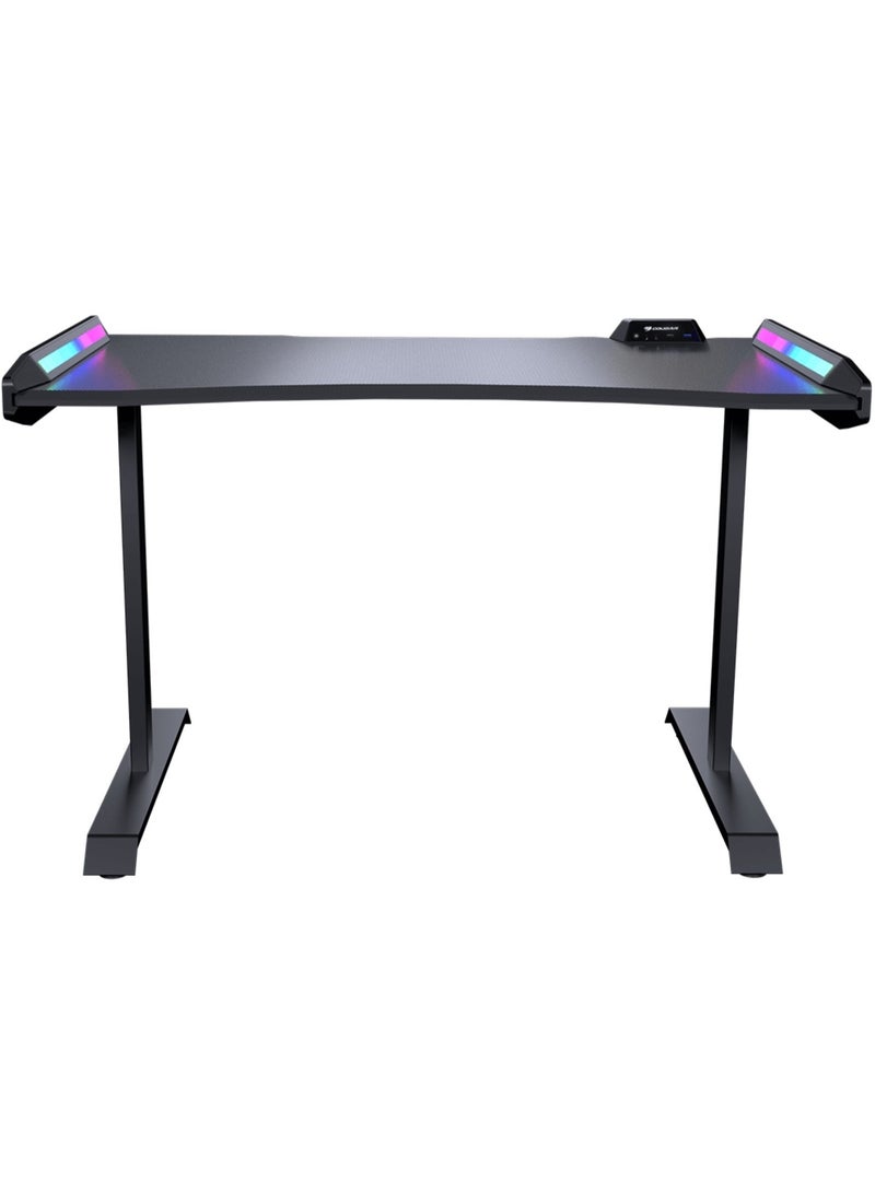 كوجار طاولة الألعاب Cougar Mars 120 – أسود، إضاءة RGB مدمجة، منفذ USB 3.0 وUSB 2.0، منفذي صوت 3.5 مم، سطح مريح بتصميم ألياف الكربون | 3M1201WB.0001  - Image 1