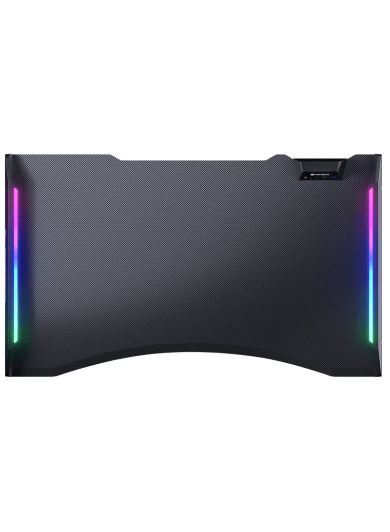 كوجار طاولة الألعاب Cougar Mars 120 – أسود، إضاءة RGB مدمجة، منفذ USB 3.0 وUSB 2.0، منفذي صوت 3.5 مم، سطح مريح بتصميم ألياف الكربون | 3M1201WB.0001  - Image 2