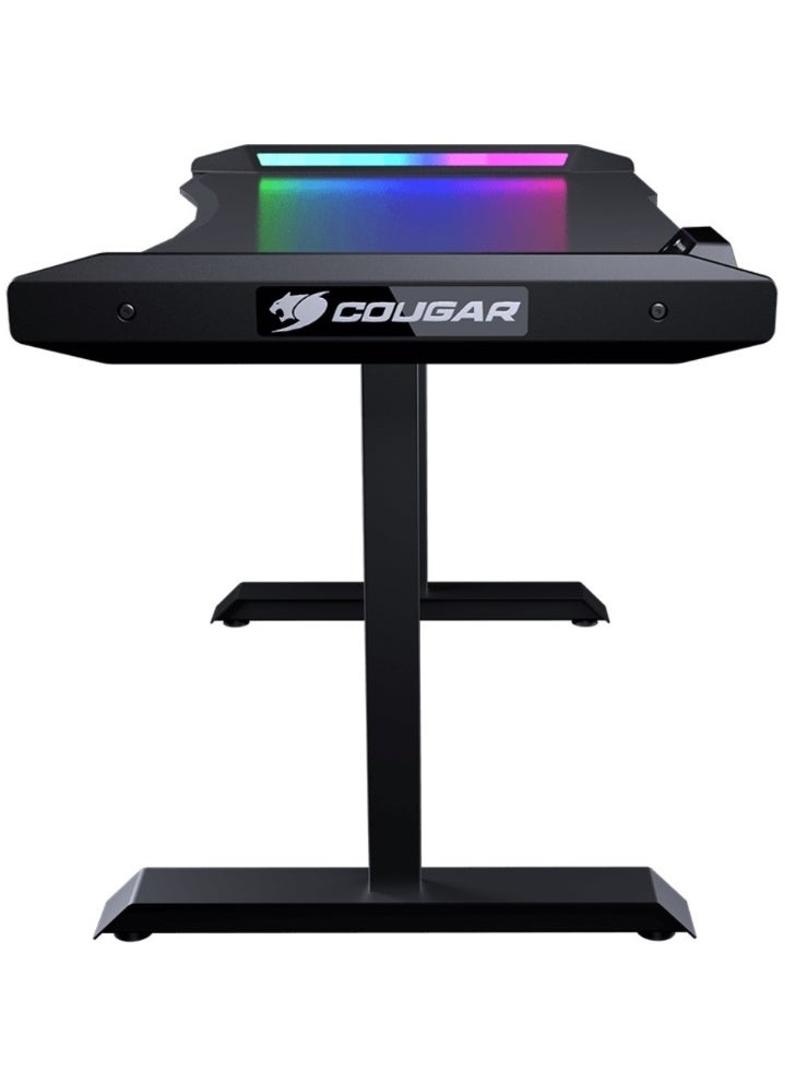 كوجار طاولة الألعاب Cougar Mars 120 – أسود، إضاءة RGB مدمجة، منفذ USB 3.0 وUSB 2.0، منفذي صوت 3.5 مم، سطح مريح بتصميم ألياف الكربون | 3M1201WB.0001  - Image 5