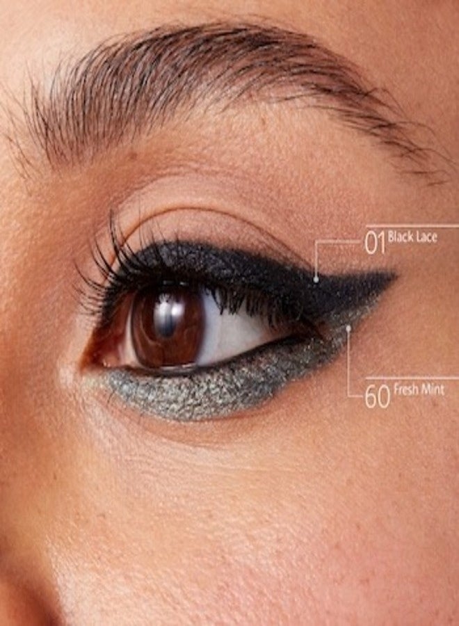 سيفورا مجموعة سيفورا قلم تحديد العيون وظلال العيون الملونة لمدة 12 ساعة – 24 أسود مطفي (1.40 جم) - Image 3