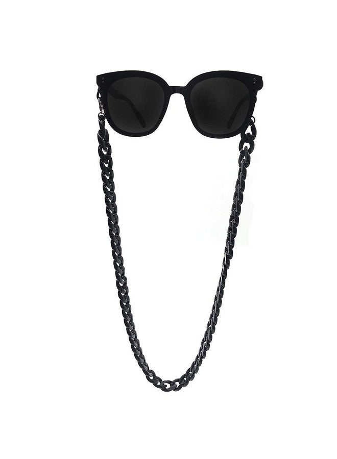 ديكر سلسلة نظارات أكريليك حامل نظارات شمسية مصمم عصري حزام تثبيت النظارات قلادة نظارات معلقة للنساء (أسود) - Image 1