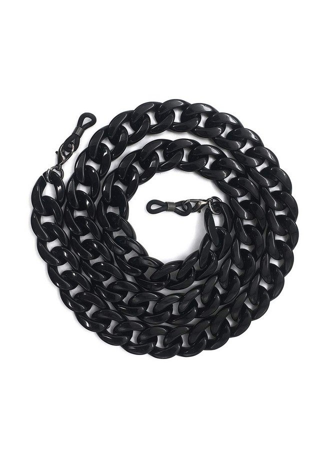 ديكر سلسلة نظارات أكريليك حامل نظارات شمسية مصمم عصري حزام تثبيت النظارات قلادة نظارات معلقة للنساء (أسود) - Image 3