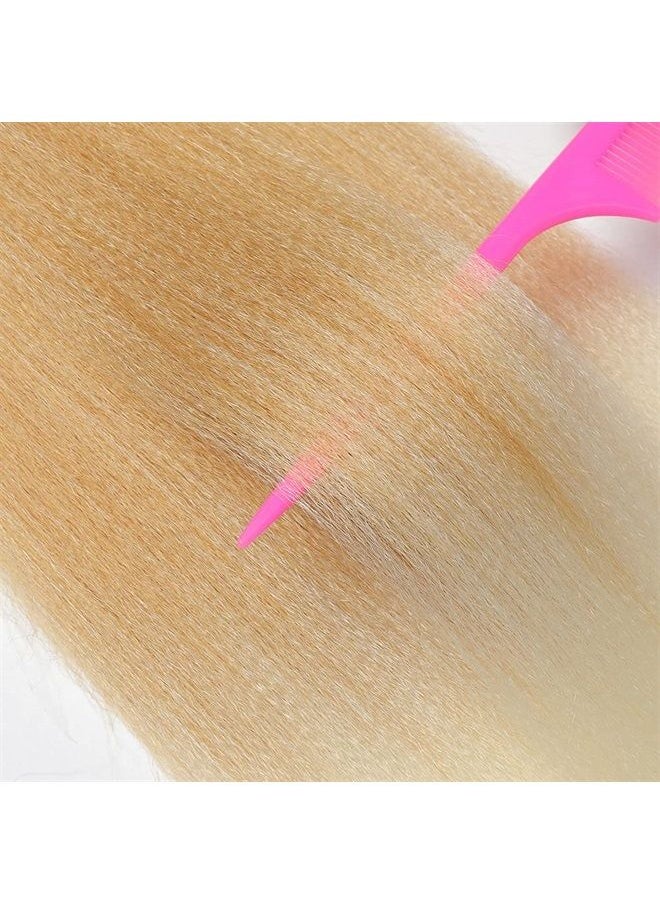 ShowCoco Pre Stretched Braiding Hair 20 Inch Synthetic Kanekalon Ombre Braiding Hair Professional Soft Yaki Texture Natural Easy Braid Crochet Hair (20inch,27/613)  - Image 4