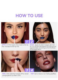 siimunana Lip Stain Peel Off - Long Lasting, Waterproof Pink Lip Tint, Transfer Proof Natural Lip Stain  - Image 4
