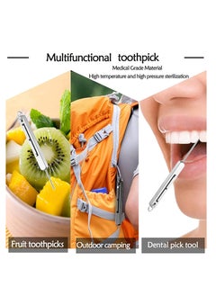 Generic Portable Metal Toothpicks Eco-Friendly Pocket Toothpick Metal Toothpick Holder for Outdoor Camping Picnic Travel  - Image 3