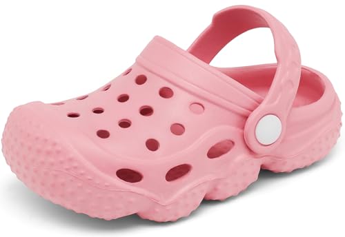 INMINPIN Kids Girls Boys Clogs Garden Shoes Toddler Slides Sandals Children Water Shower Beach Pool Slippers Indoor Outdoor,Toddler 10,Pink - Image 1