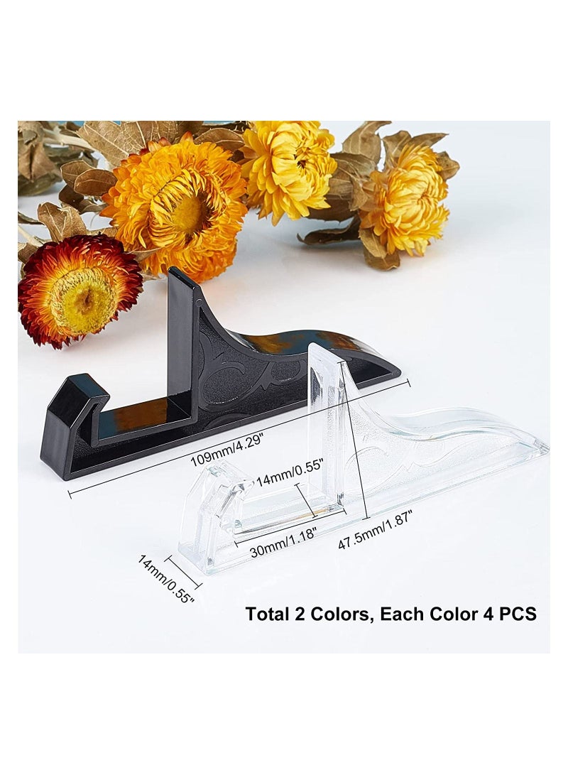 SYOSI Pack Of 8 Pandahall Plastic Photo Frame Easel Stands, 2 Colors Black And Clear Plate Stands Picture Display Holder For Photo, Handmade Plates, Art Pieces, Certificates  - Image 4