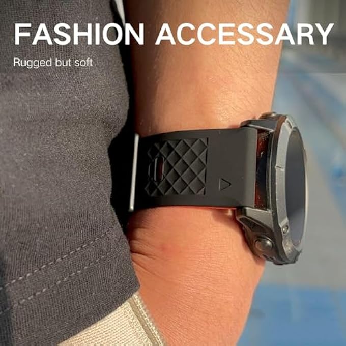 rayihni Watch Band For Garmin, Quick Release Fit Silicone Watch Strap Replacement For Fenix 7X Sapphire Solar Fenix 6X Pro Solar Fenix 5X 3 Hr For Garmin Epix 2 Pro Sapphire 51Mm - Image 3