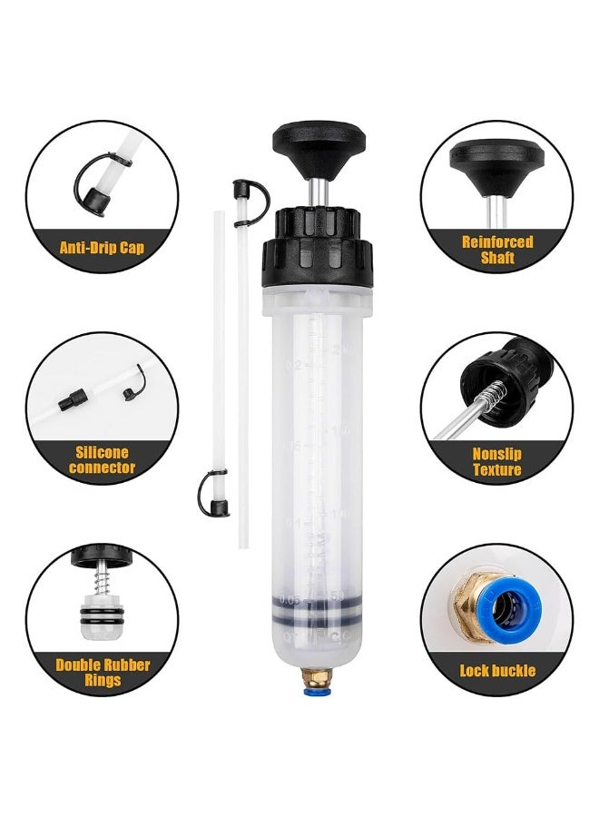 JZS Automotive Fluid Extractor Pump, Oil Change Syringe with Hose, Manual Fuel Suction & Filler, Fluid Oil Change Evacuator,200 CC - Image 4