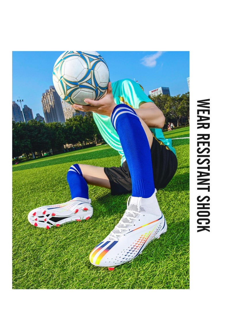 xozgdovg Spike Sneakers TF Training Shoes Football Shoes Non-slip (Spike Bright Moon)38  - Image 3