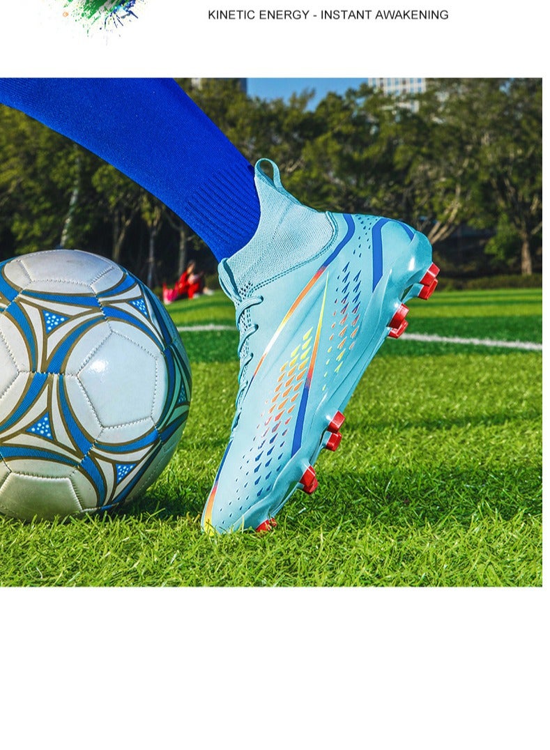 xozgdovg Spike Sneakers TF Training Shoes Football Shoes Non-slip (Spike Bright Moon)38  - Image 4
