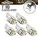 Partsam T10 LED Light Bulbs 5X White 161 168 194 Wedge Base Lights 5-5050-SMD for Cab Roof Running Marker Light LED - Image 2