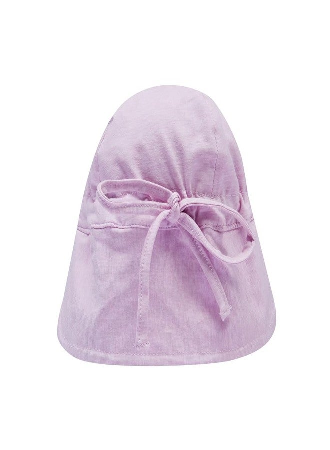 Snugtime Baby Cotton Flap Hat - Pink Marl (in, Age, 3 Months, 12 Months) - Image 3