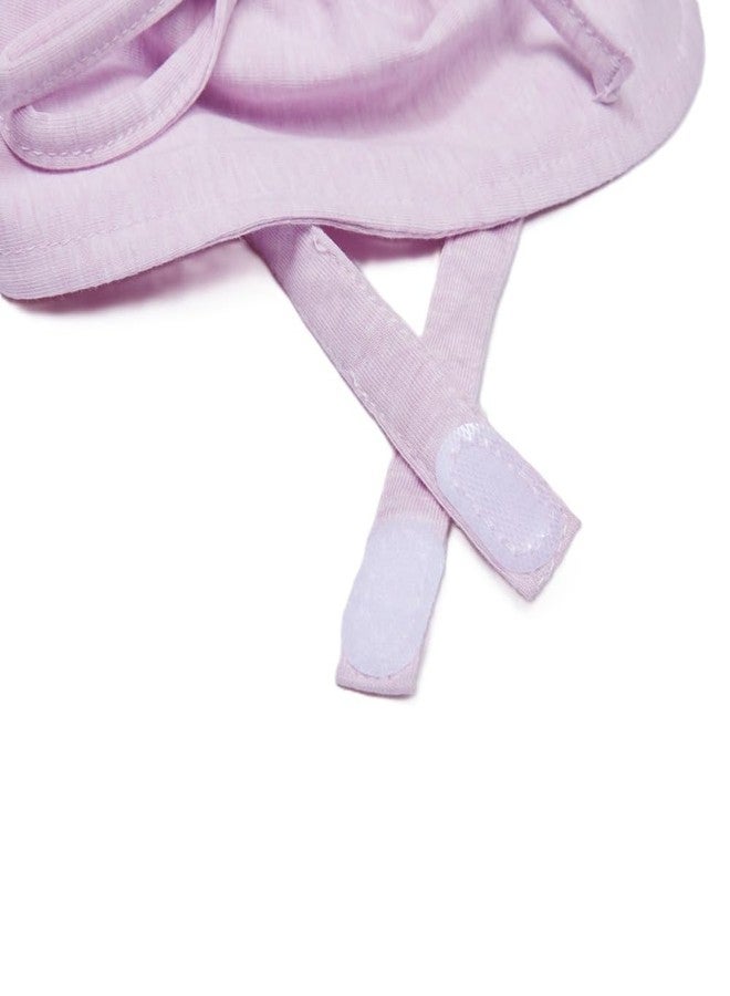 Snugtime Baby Cotton Flap Hat - Pink Marl (in, Age, 3 Months, 12 Months) - Image 5