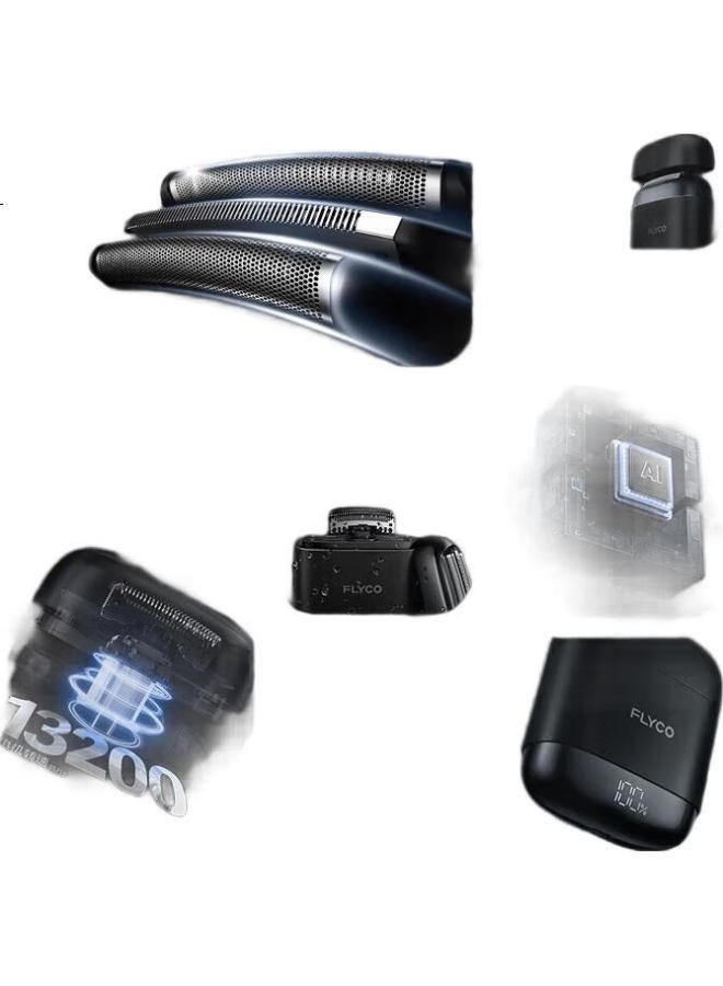 Flyco Men'S Electric Reciprocating Shaver Full Body Washable Wet And Dry Dual Shaver Portable Birthday Valentine'S Day 520 Gift For Boyfriend Husband Father F8-Galaxy Black - Image 2