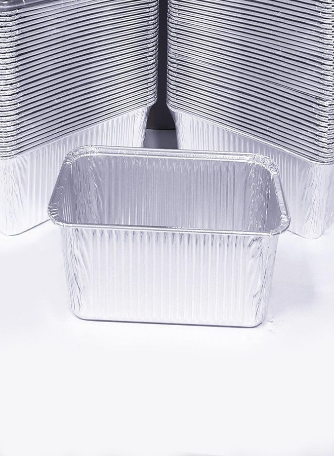 BBQMFG Disposable 2 lb Foil Loaf Pans with Lids | 8x4" Bread Pans, 50 Pack, Food Storage Containers, Take Out Boxes, Perfect for Baking Bread and Street Treats - Image 3