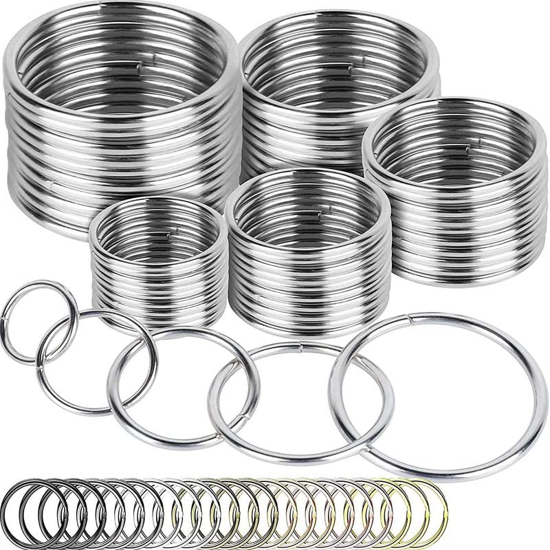 DIY Crafts DIY Crafts 35 Pcs Silver Small O Ring Silver Metal NonWelded O Ring for Macrame Camping Belt Dog Leashes Hardware Bags and More Craft Project Colour Novelty 35 Pcs Silver Small  - Image 1