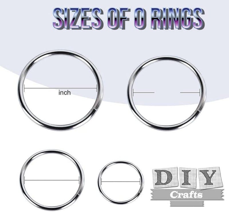 DIY Crafts DIY Crafts 35 Pcs Silver Small O Ring Silver Metal NonWelded O Ring for Macrame Camping Belt Dog Leashes Hardware Bags and More Craft Project Colour Novelty 35 Pcs Silver Small  - Image 3