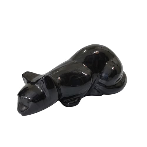 Cat Memorial Urn Beautiful Container for Ashes Cremation Keepsake for Remembering Pets Decorative cat urnEnamel Finish urn 42 Cubic Inch CapacityURN for cat Ashes Black