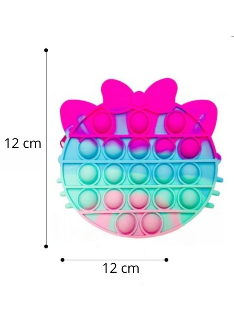 Prime by javaudan Pop Fidget Shoulder Bag For Girls And Women, Big Pop Purse Bags, Lovely Cartoon Sensory Silicone Stress Fidget Release Toys For Kids, School Supplies Backpack Messenger Bag For Girls  - Image 3