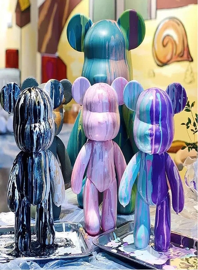 LEROKAS DIY Acrylic Fluid Paint Bear Kits Non-Toxic Pour Over Acrylic Fluid Paint Bear Kit 18Cm,Multicolor - Image 1