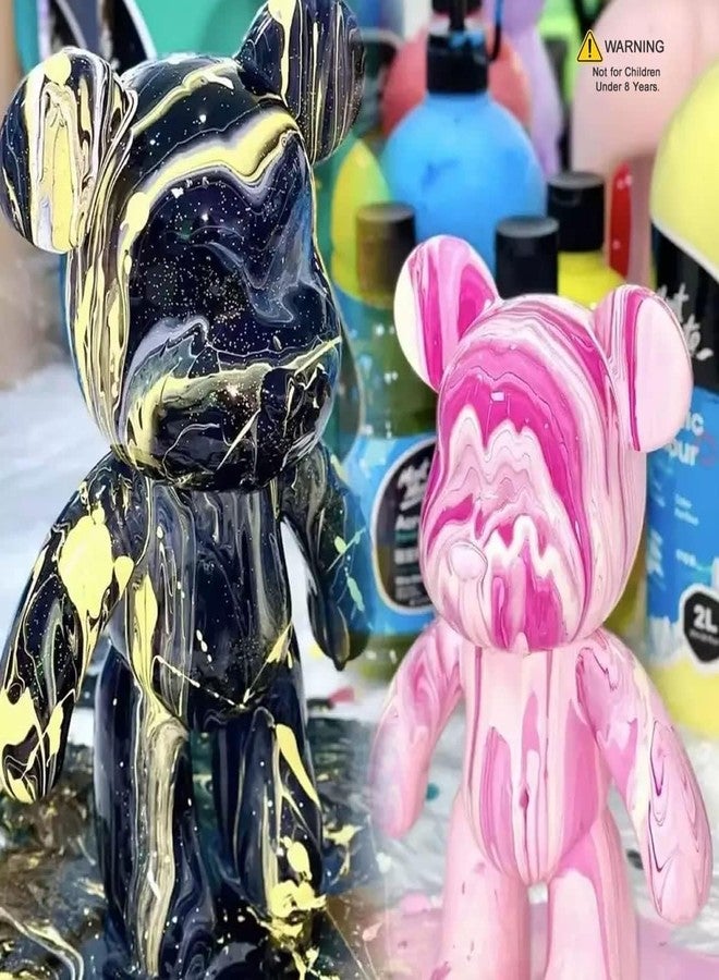 LEROKAS DIY Acrylic Fluid Paint Bear Kits Non-Toxic Pour Over Acrylic Fluid Paint Bear Kit 18Cm,Multicolor - Image 5